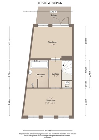 Floorplan - Warmoesstraat 1, 4201 HW Gorinchem